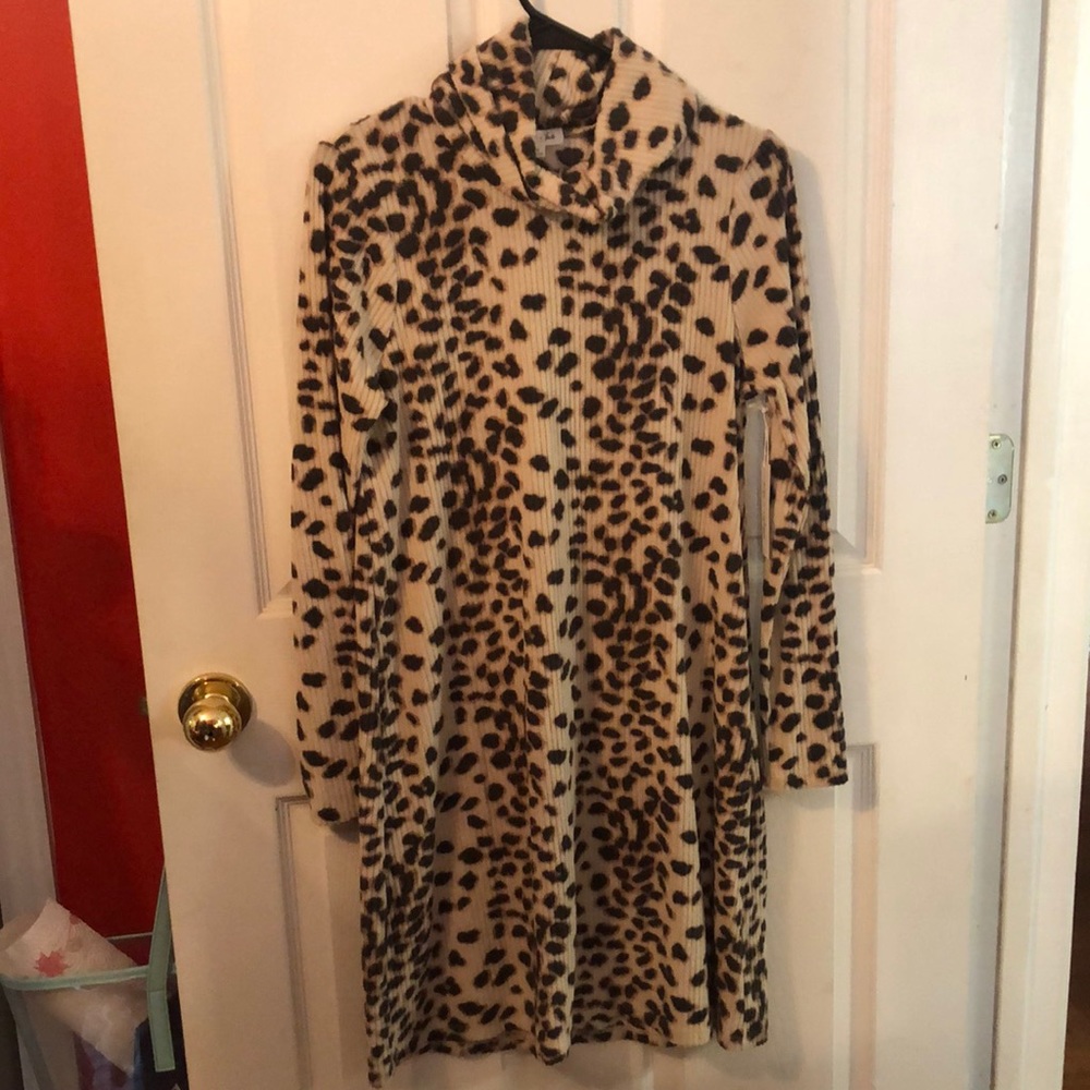 Cheetah turtle neck dress